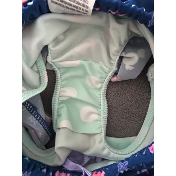 Toddler Girls Purple Rash Guard Set With Skirt & Hat Sea Turtle Print - Picture 7 of 12